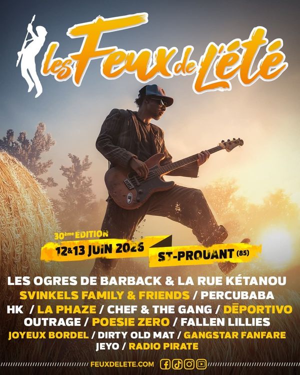 12 juin 2026 - HK en concert à Saint-Prouant (85) - Concert à Saint-Prouant au Festival les Feux de l'Eté le 12 juin 2026