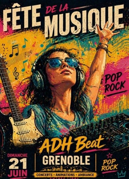 ADH Beat fait vibrer la Musique ! - Concert à Grenoble au Place de lavalette le 21 juin 2026