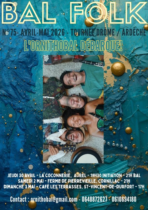 Bal Folk au bord de l'Eyrieux - Concert à Saint-Vincent-de-Durfort au 25 route de Baffie, Saint-Vincent-de-Durfort (07) le 3 mai 2026