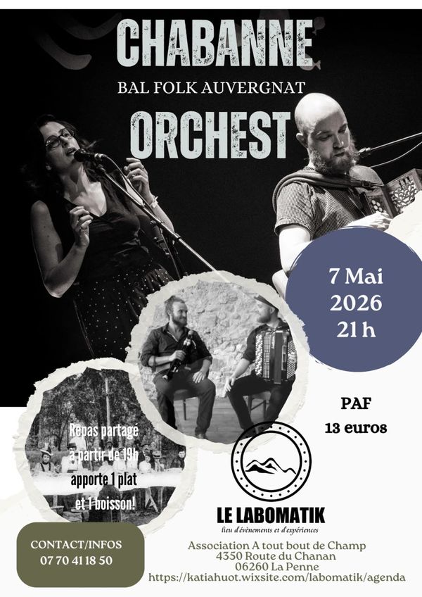 Bal Folk Auvergnat avec Chabanne et Orchest - Concert à La Penne au Le Labomatik, La Penne (06) le 7 mai 2026