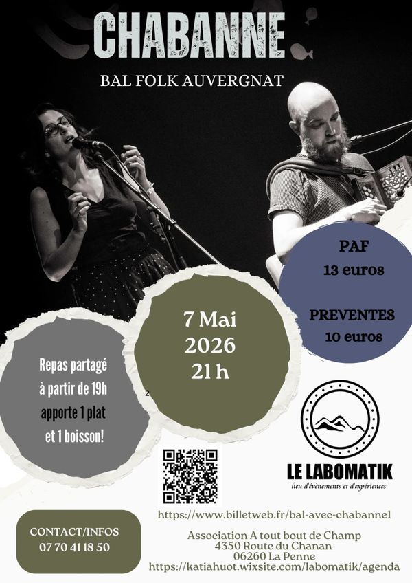Bal Folk Auvergnat avec Chabanne - Concert à La Penne au Le Labomatik, La Penne (06) le 7 mai 2026