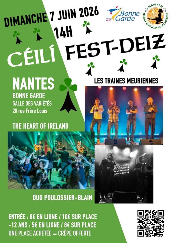 Ceili Fest Deiz - Concert à Nantes au Bonne Garde, Salle des variétés, Nantes (44) le 7 juin 2026