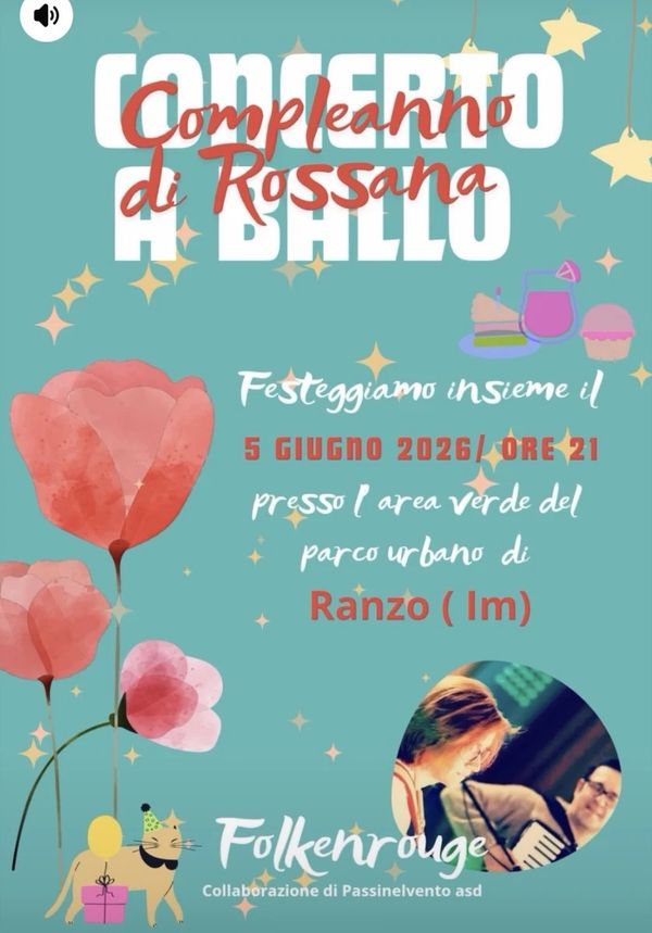 Compleanno di Rossana - Concert à Ranzo au Parco urbano, Ranzo, Italia le 5 juin 2026