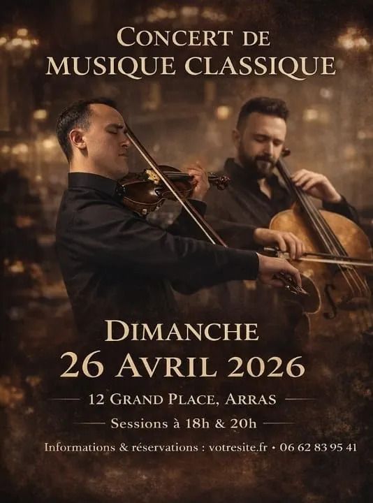 Concert classique avec Roman & Amory Cazal dans une cave à Arras – 26/04 - Concert à Arras au Cave aménagée et équipée le 26 avril 2026