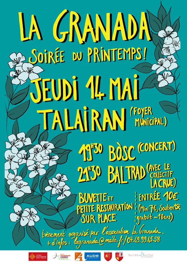 Concert et Bal trad avec le collectif La Crue - Concert à Talairan au foyer municipal, Talairan (11) le 14 mai 2026