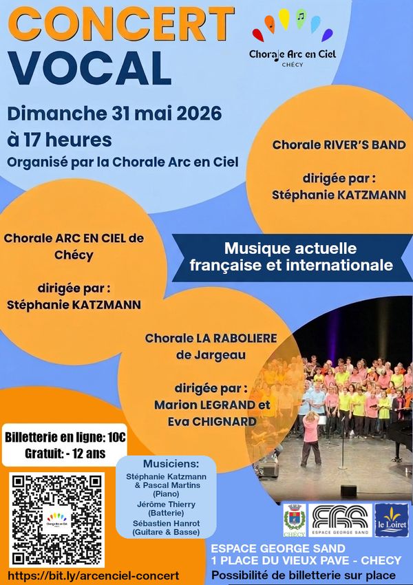 concert vocal de variétés françaises et internationales - Concert à Checy au ESPACE GEORGE SAND le 31 mai 2026