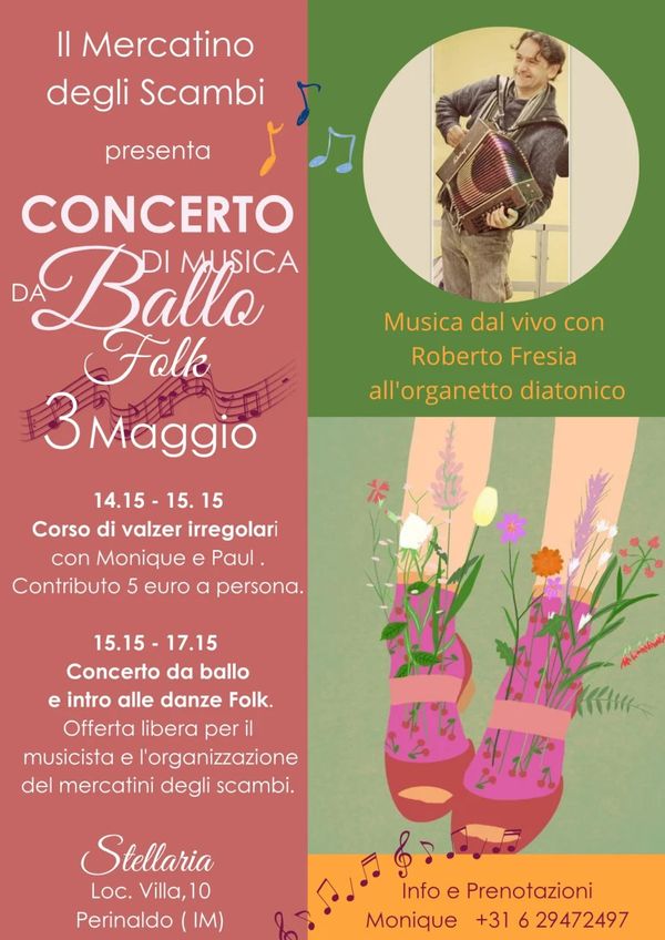 Concerto du Musica da Ballo Folk al Mercatini degli Scambi - Concert à Perinaldo au Loc Villa 10, Perinaldo, Italia le 3 mai 2026