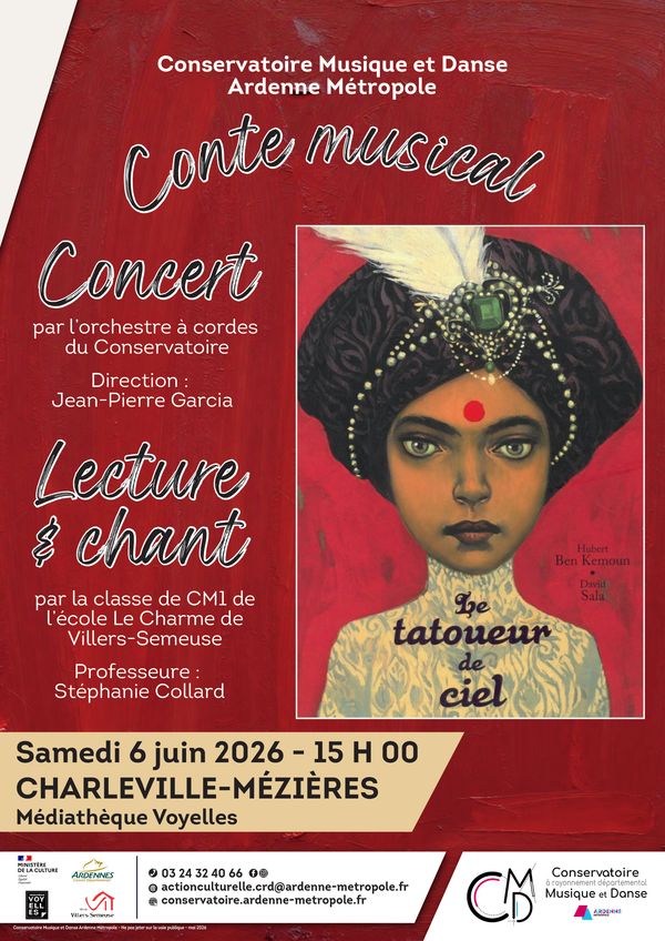 Conte musical "Le tatoueur de ciel" - Concert à Charleville-Mezieres au Médiathèque Voyelles le 6 juin 2026