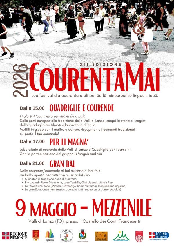 CourentaMai Il festival della curenta - Concert à Ceres au presso il Castello dei Conti Franceschetti, Torino, Italia le 9 mai 2026