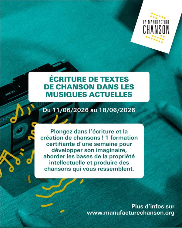 Écriture de textes de chanson dans les Musiques Actuelles - Concert à Paris au La Manufacture Chanson le 11 juin 2026