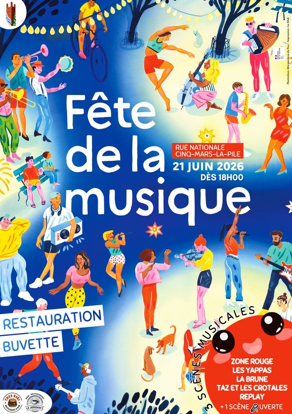 Fête de la Musique à Cinq-Mars-la-Pile - Concert à Cinq-Mars-la-Pile au Cinq-Mars-la-Pile le 21 juin 2026