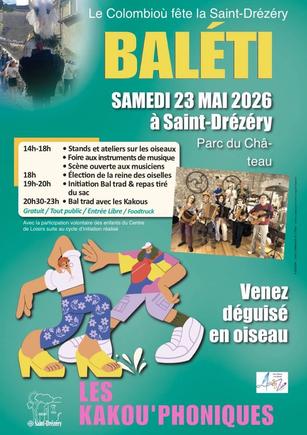 Fete de la St Drezery - Baléti - Concert à Saint-Drézéry au Salle Cardonnet, Saint Drezery (34) le 23 mai 2026