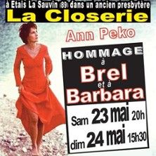 Hommage à Brel et Barbara - La Closerie - Ethais La Sauvin - Concert à Etais La Sauvin au La Closerie le 23 mai 2026