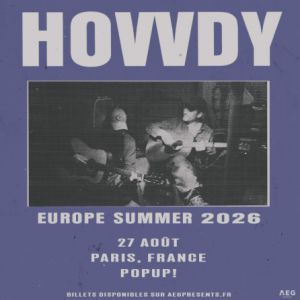 HOVVDY - Concert à Paris au POPUP! le 27 août 2026