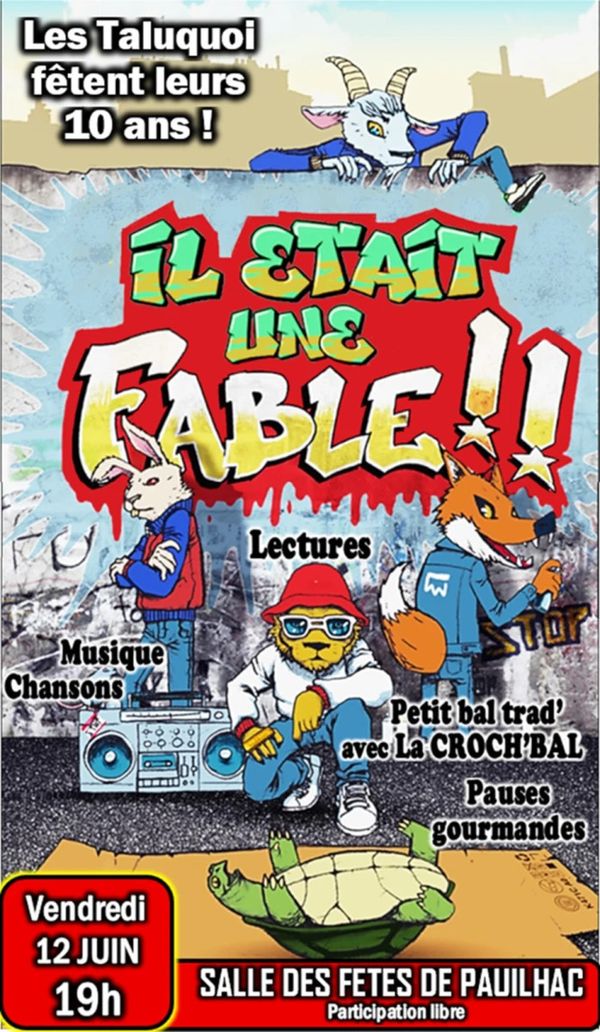 Il était une fable!! lectures chants musiques, buffet, bal trad - Concert à Pauilhac au salle des fêtes de Pauilhac, Pauilhac (32) le 12 juin 2026