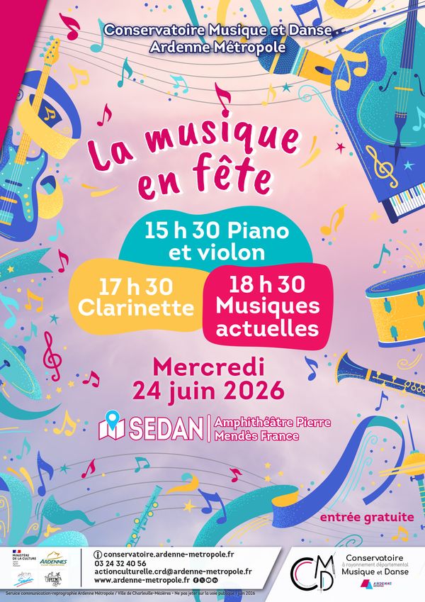 La musique en fête - Concert à Sedan au Amphithéâtre Pierre Mendès France le 24 juin 2026