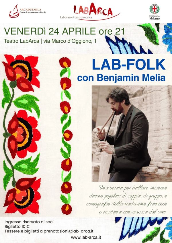 LAB-FOLK con Benjamin Melia - Concert à Milano au Via Marco D'Oggiono, 1, Milano, Italia le 24 avril 2026
