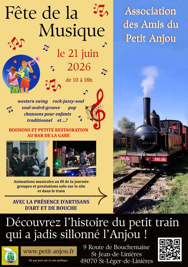 Le Petit Anjou fête la musique dans sa gare - Concert à Saint-Jean-de-Linières au Gare de la Roche (Petit Anjou) le 21 juin 2026
