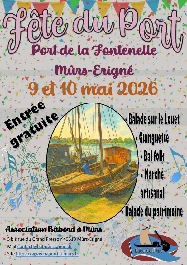 Les 25 ans de la Fête du Port - Concert à Mûrs-Erigné au Port de la Fontenelle, Mûrs-Erigné (49) le 10 mai 2026