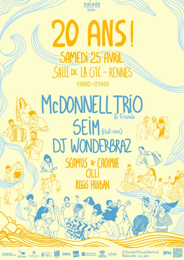 MCDONNELL TRIO & NAIADE PRODUCTIONS : 20 ans de musique et de tournées ! - Concert à Rennes au SALLE DE LA CITE le 25 avril 2026