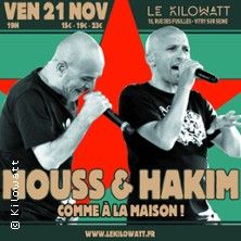Mouss et Hakim - Concert à Vitry-sur-seine au Le Kilowatt le 9 octobre 2026