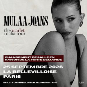 MULAA JOANS - Concert à Paris au La Bellevilloise le 25 septembre 2026