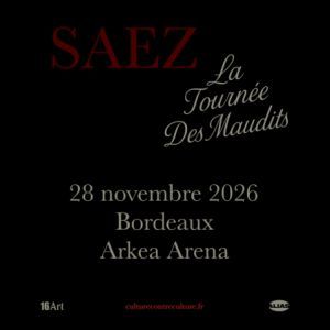 Saez - Concert à Floirac au ARKEA ARENA le 28 novembre 2026
